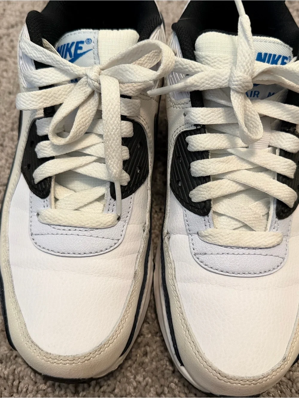 Nike White, Black & Blue Low-Top Sneakers